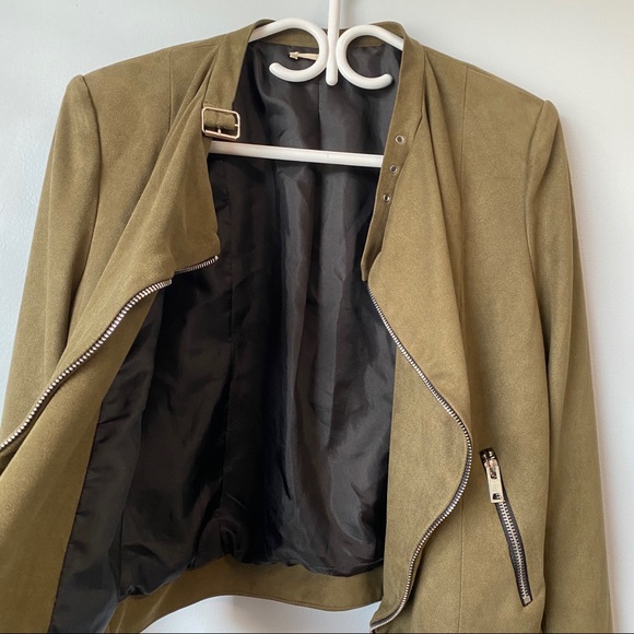 Olive Suede Jacket - Picture 4 of 11
